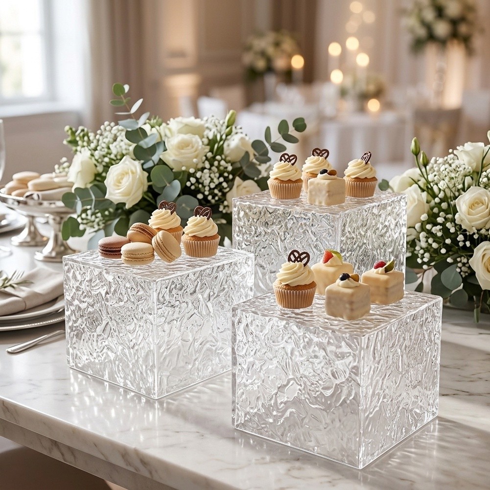Cupcake Stand Tier - Wielopoziomowy przezroczysty stojak ekspozycyjny z efektem
