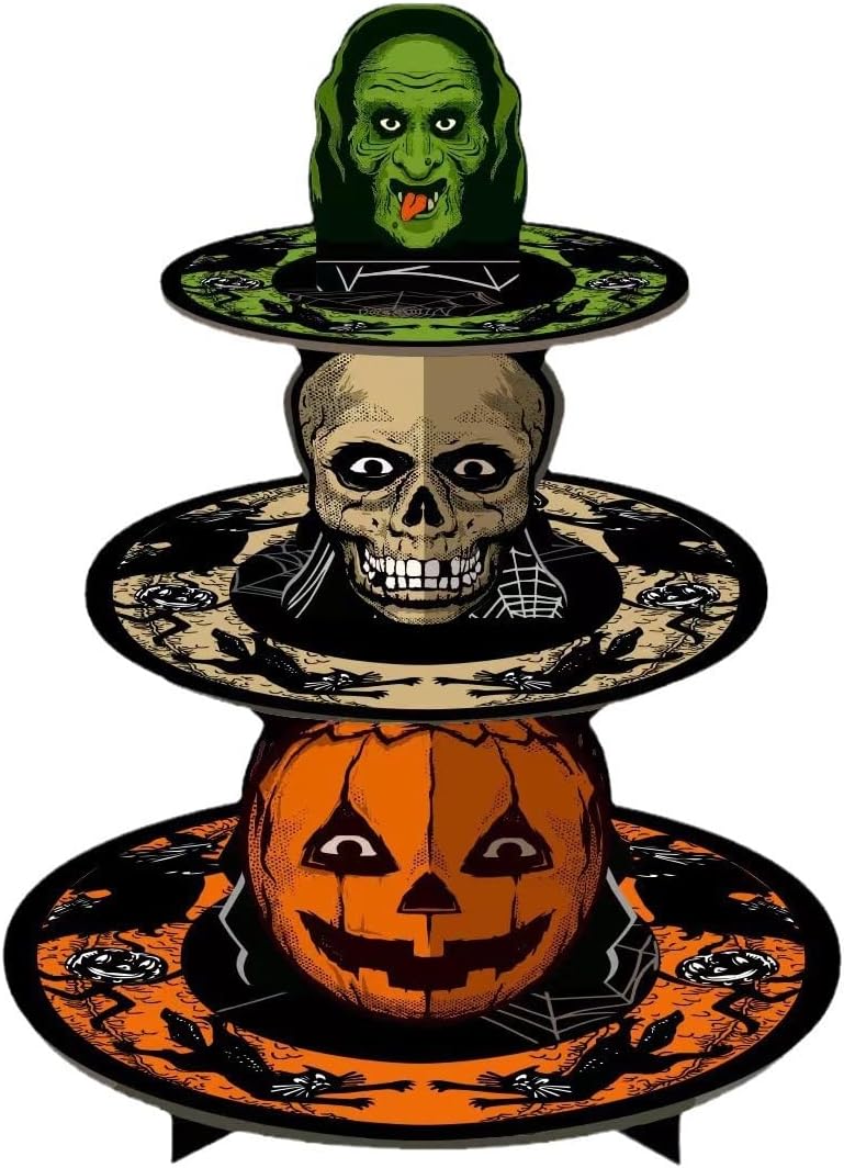 Cupcake Stand Tier - Stojak na babeczki na Halloween, 3-poziomowy