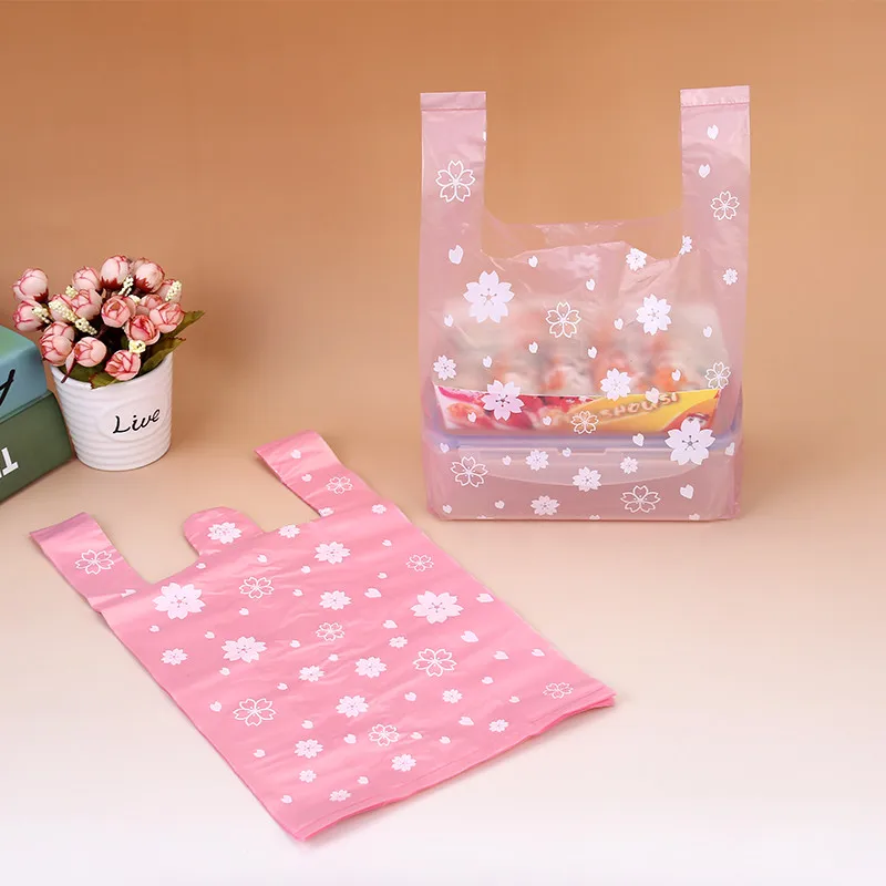 Event Party Shop - 100 sztuk/worek różowa Sakura torba-kamizelka przeprowadzenia