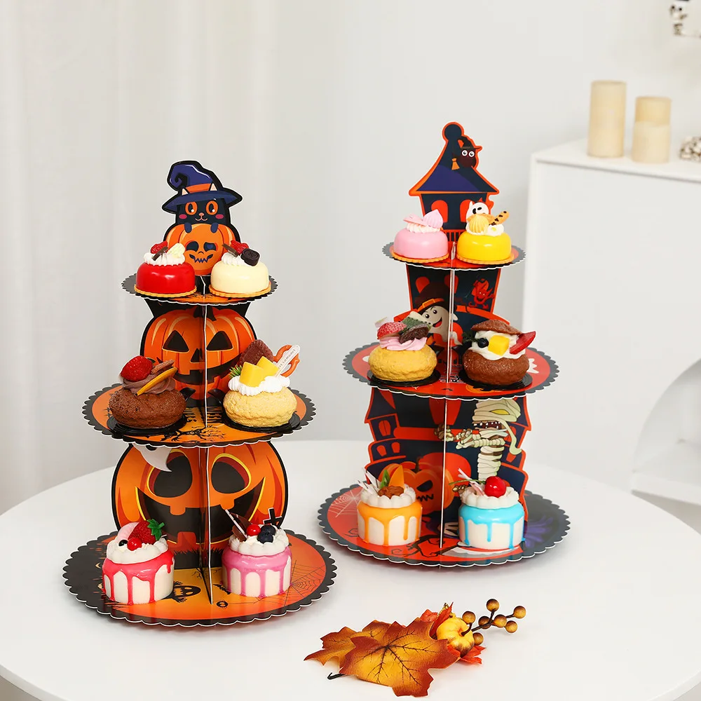 Cupcake Stand Tier - Trójpoziomowy stojak na desery na Halloween,