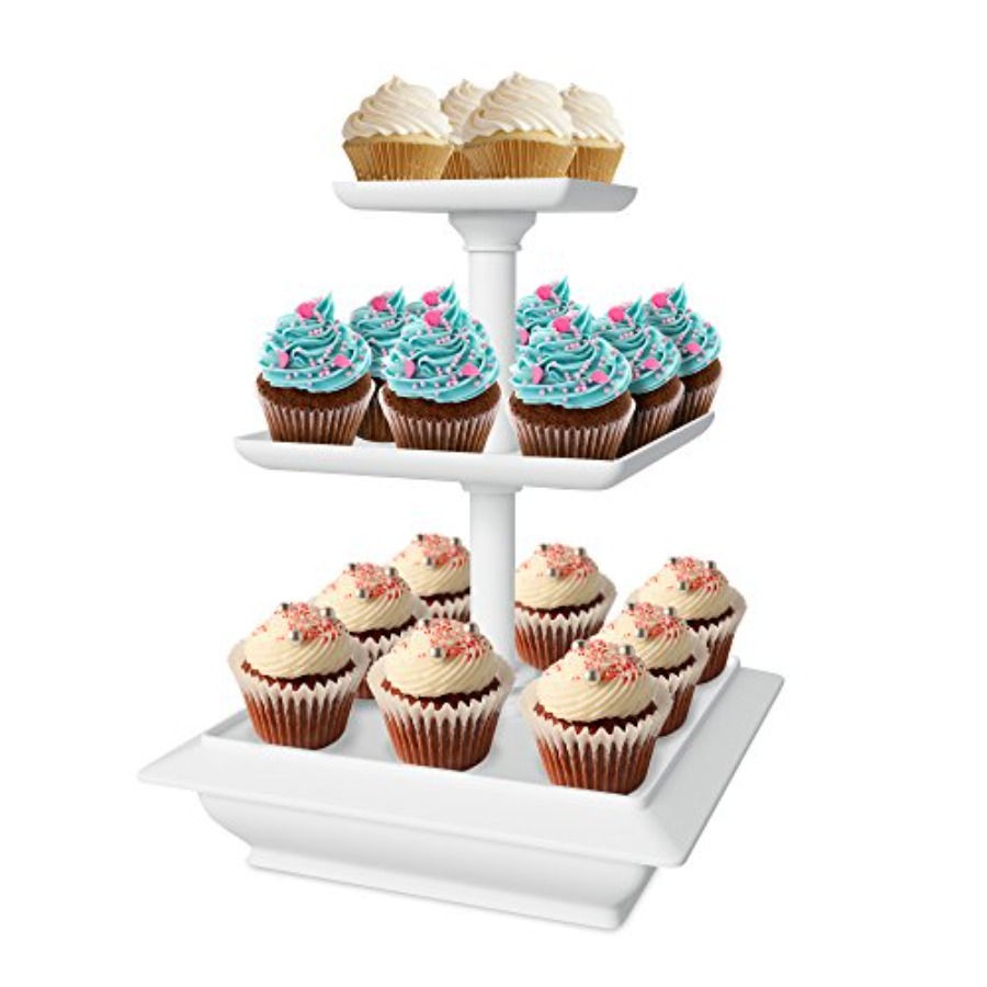 Cupcake Stand Tier - 3-poziomowy stojak na babeczki - kwadratowy