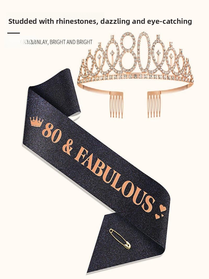 Korona w kolorze szampańskiego – Birthday Sash Glitter recenzja i cena