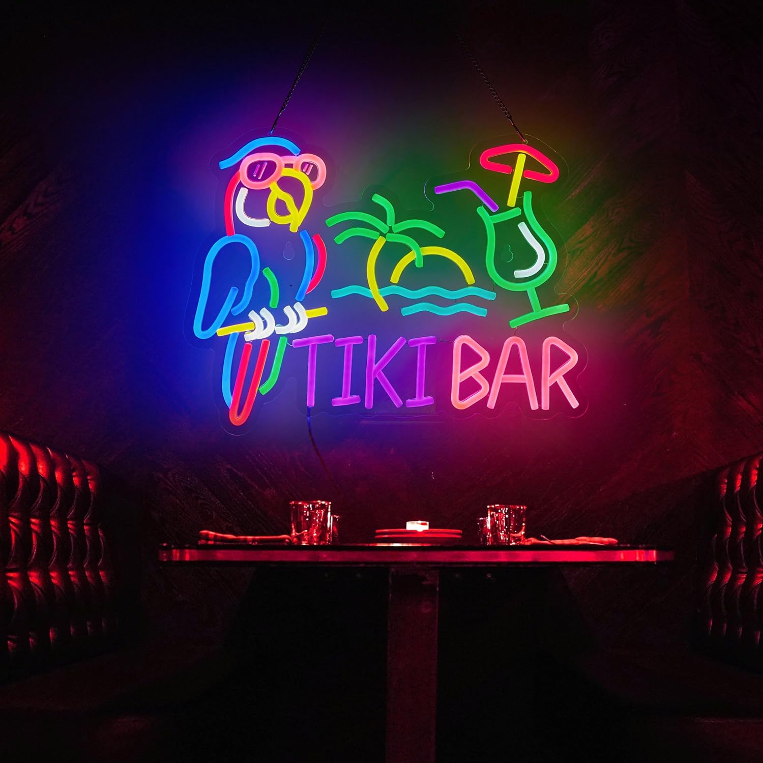 Neonowy Znak Tiki Bar Papuga P – Neon Sign Party recenzja i cena
