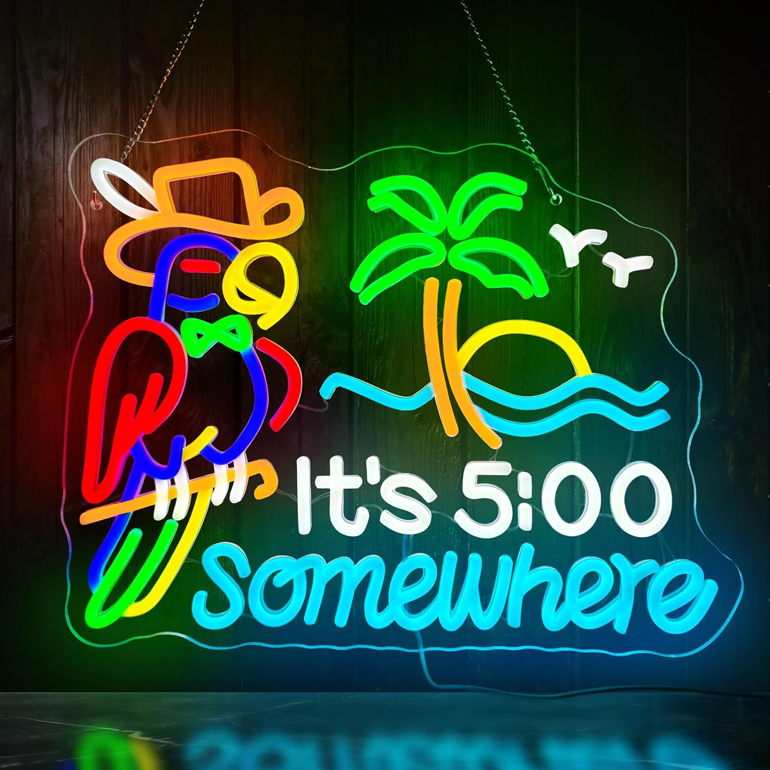 Neonowy Znak Tiki Bar Papuga P – Neon Sign Party recenzja i cena